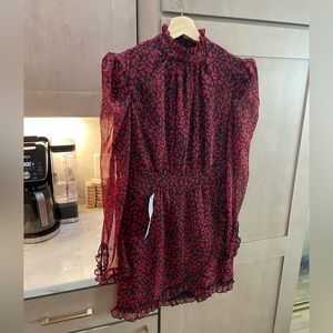 Topshop red patterned dress.
